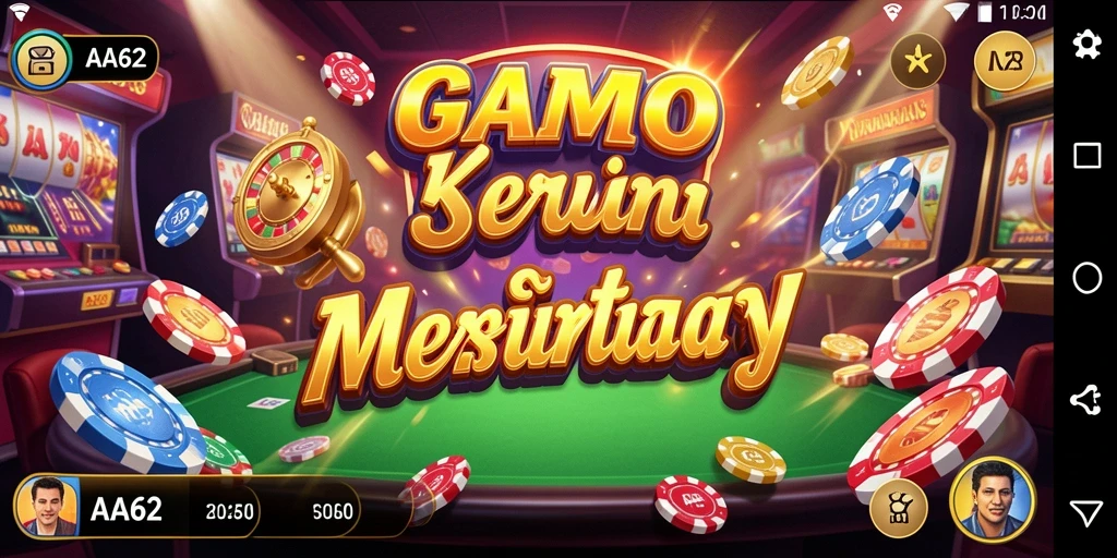 Tampilan gameplay menarik dari AA62 yang menghadirkan sensasi kasino.