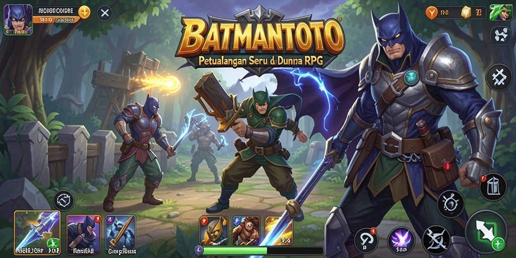 Tampilan gameplay menarik dari BATMANTOTO menunjukkan pertarungan epik dan eksplorasi dunia.