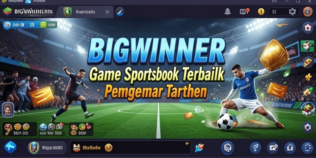 Tampilan gameplay interaktif dari BIGWINNER dalam aplikasi Sportsbook.