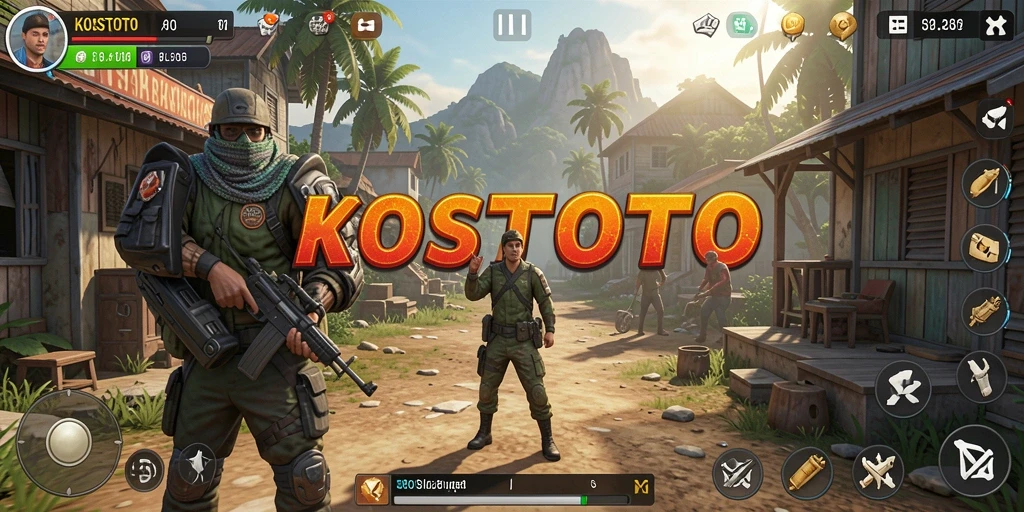 Tangkapan layar KOSTOTO menunjukkan dunia simulasi yang hidup dan interaktif.