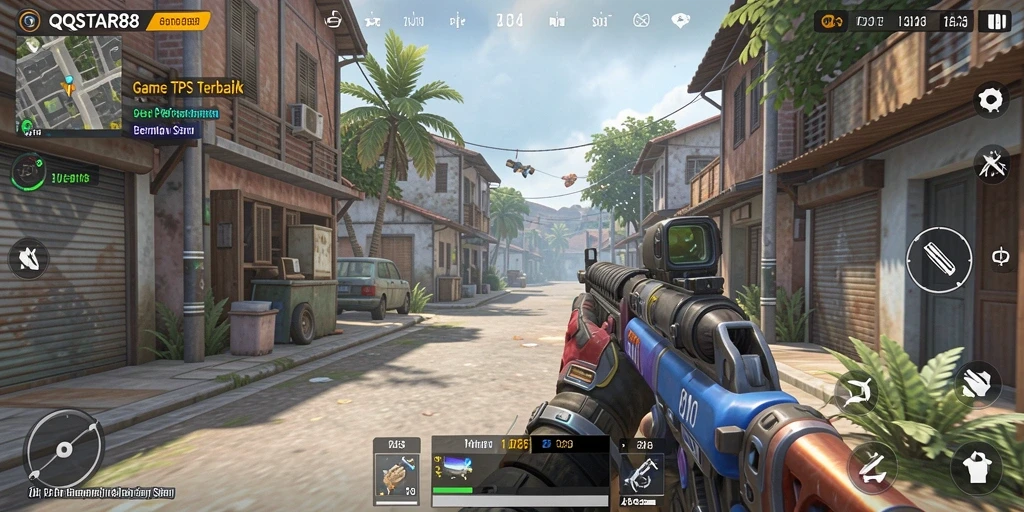 Screenshot gameplay QQSTAR88 dengan aksi tembak-menembak seru.