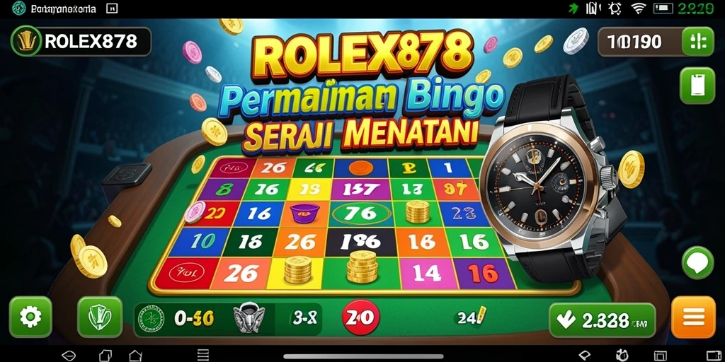 Tampilan permainan Bingo yang menarik di ROLEX878.